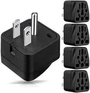 American Plug Adapter Travel USA Adapter Grounded 3 Prong Wall Plug Outlet Converter US to Chinese Power Adapter EU to US Round Adaptor Plugs Wall Power Charger Converter for Travel (Black,4 Pieces) American Plug Adapter Travel USA Adapter Grounded 3 Prong Wall Plug Outlet Converter US to Chinese Power Adapter EU to US Round Adaptor Plugs Wall Power Charger Converter for Travel (Black,4 Pieces)