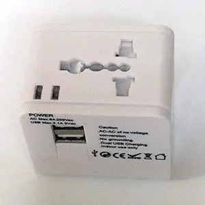 International Travel Power Adapter Worldwide with 2 x 2A USB Quick Charger. Universal Travel Adapter All in One AC Multi-Outlet Power Plug Wall Socket for USA Europe UK Japan China Australia International Travel Power Adapter Worldwide with 2 x 2A USB Quick Charger. Universal Travel Adapter All in One AC Multi-Outlet Power Plug Wall Socket for USA Europe UK Japan China Australia