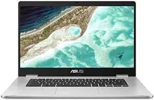 ASUS Chromebook C523, 15.6" FHD NanoEdge-Display with 180 Degree-Hinge, Intel Celeron N3350-Processor, 4GB LPDDR4-RAM, 64GB Storage, Chrome OS, Silver, Laptop-Sleeve Protector, C523NA-IH44F