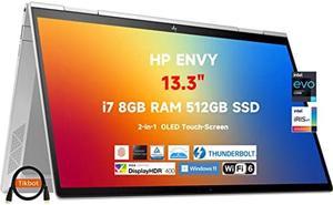 2022 HP Envy x360 2-in-1 13.3" OLED Touchscreen Slim Laptop, Intel Evo i7-1195G7 Up to 5.0 GHz, DCI-P3 400 nits, Iris Xe Graphics, Backlit KB, Thunderbolt 4, Wi-Fi 6, Alexa (8GB RAM | 512GB PCIe SSD)
