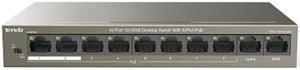 Tenda 10 Port 10/100 Mbps PoE Switch with 8 PoE +2 Uplink Port (TEF1110P) | Unmanaged Ethernet Switch | QoS | Plug & Play | Traffic Optimization | Metal | Fanless | Limited Lifetime Protection