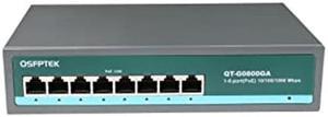 8 Port Full Giga POE Switch, Gigabit Ethernet Smart Switch (Built-in), 8*100/1000mbps, IEEE802.3AF/at Standard, 120W (52V 2.3A), 100m Distance Unmanaged Plug and Play Network Switch
