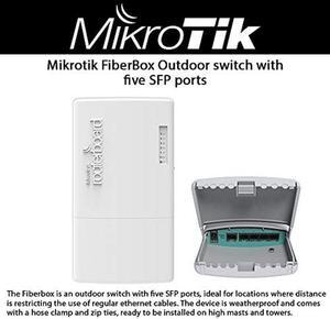 MikroTik FiberBox Outdoor Switch with 5-Ports SFP - Includes 1 S-RJ01 Copper Module (CRS105-5S-FB)
