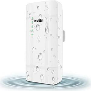 KuWFi 300Mbps Outdoor 4G LTE CPE WiFi Router with Sim Card Slot CAT4 SIM Routers with POE Adapter Work with IPcamera or Outside WiFi Coverage (US Version B2/B4/B5/B12/B13/B14/B66/B71)