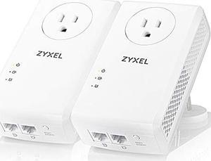 ZyXEL Pass-Thru Ethernet Adapter AV2000 Powerline 2-port Gigabit 2-Pack [PLA5456KIT]
