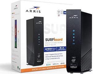 Arris SURFboard (16x4) Docsis 3.0 Cable Modem Plus AC1900 Dual Band Wi-Fi Router, Certified for Xfinity, Spectrum, Cox & More (SBG6950AC2),Black