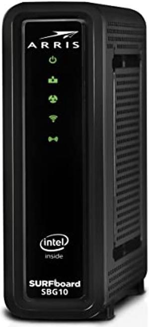 ARRIS SURFboard SBG10 DOCSIS 3.0 16 x 4 Gigabit Cable Modem & AC1600 Wi-Fi Router | Comcast Xfinity, Cox, Spectrum | Two 1 Gbps Ports | 400 Mbps Max Internet Speeds | SURFboard App | 2 Year Warranty