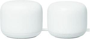 Google Nest Wifi - AC2200 (2nd Generation) Router and Add On Access Point Mesh Wi-Fi System (2-Pack, Snow)