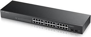 ZyXEL 24-Port Gigabit Ethernet Smart Managed Rackmount Switch - Fanless Design [GS1900-24]