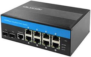 OLYCOM 8 Port POE+ Industrial Gigabit Ethernet L2 Managed Switch 8 X Gigabit Ports POE 30W 2 X SFP Slots DIN-Rail Mount IP40 with Vlan Qos LACP STP/RSTP