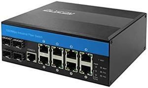 OLYCOM Managed Switch Poe Giabit Ethernet 8 Port RJ45 with POE+ 4 Port SFP Din Rail IP40 Vlan QoS STP/RSTP for Outdoor Use