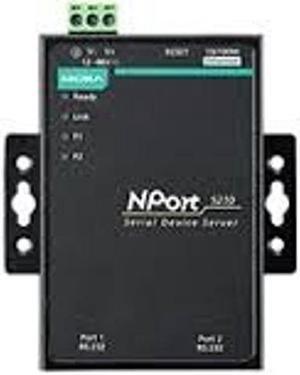 MOXA NPort 5210-2 Ports Device Server, 10/100 Ethernet, RS-232, RJ45 8 Pin- Without- Adapter