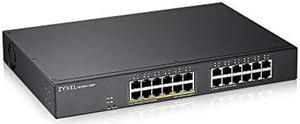 Zyxel 24-Port Gigabit PoE Switch | Smart Managed | Rackmount | 12 PoE+ Ports with 130 Watt Budget | VLAN, IGMP, QoS | Limited Lifetime Protection [GS1900-24EP]