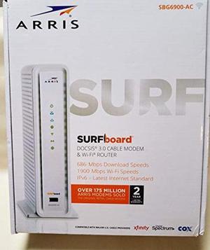 ARRIS SURFboard SBG6900AC Docsis 3.0 16x4 Cable Modem/ Wi-Fi AC1900 Router - Retail Packaging - White