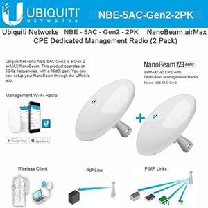 Ubiquiti Networks 2 Pack NBE-5AC-GEN2 NanoBeam ac Gen2 airMAX ac CPE with Dedicated Management Radio