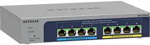 NETGEAR 8-Port Ultra60 PoE Multi-Gigabit Ethernet Plus Switch (MS108EUP) - Managed, with 4 x PoE++ and 4 x PoE+ @ 230W, Desktop or Wall Mount, and Limited Lifetime Protection,Grey