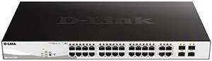 D-Link Poe+ Switch, 24 28 Port Smart Managed Layer 2+ Gigabit Ethernet with 4 Gigabit RJ45/SFP Combo Ports and 370W PoE Budget (DGS-1210-28MP)