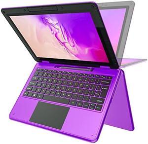 AWOW Touchscreen Laptop with Stylus 2 in 1 116 FHD Purple Intel 4 Core Celeron N4120 Processor Windows 11 OS 6GB RAM 256GB M2 SSD Storage Kids Convertible Laptop