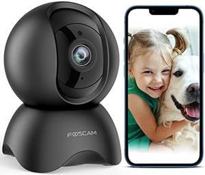 Foscam 5MP WiFi Pet Cameras for Home Security, 2.4GHz Indoor Camera Baby Monitor with 360deg Pan Tilt, 2-Way Audio, 6X Digital Zoom, Night Vision, AI Human Detection, Cloud & SD Card Storage