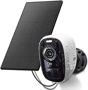 Security Camera Wireless Outdoor with Solar Panel, 1080P Video/Color Night Vision/AI Motion Detection, PIR Motion Sensor, Siren Alarm, Spotlight, 2-Way Audio, Waterproof, SD/Cloud, Adjustable Bracket