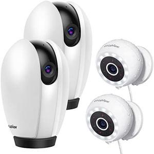 LaView 4MP Bulb Security Camera and 2 Pack Indoor Camera,360deg 2K