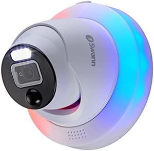 Swann Add-On DVR Enforcer Dome Security Camera with Sensor Spotlight, 4K UHD Video, Indoor or Outdoor Design, Dusk to Dawn Color Night Vision Plus True Detect Heat and Motion Detection