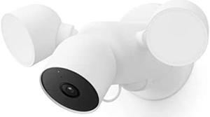 Google Nest Cam with Floodlight - Outdoor Camera - Floodlight Security Camera, White, 1 Count (Pack of 1)