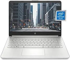 HP 14 inch Laptop, Intel Pentium Silver N5030 Processor, Intel UHD Graphics, 128 GB SSD, Windows Window 11 in S Mode (14-dq0090nr, Natural Silver)