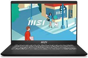 MSI Modern 14 14 Laptop Intel Core i51155G7 Intel Iris Xe 8GB DDR4 512GB NVMe SSD 180Degree LayFlat USB TypeC MicroSD Card Reader Win 11 Pro Classic Black C11M065US