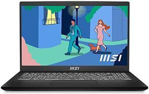 MSI Modern 15 15.6" Ultra Thin & Light Business Laptop: Intel Core i7-1255U Intel Iris Xe 16GB DDR4 512GB NVMe SSD, 180-Degree Lay-Flat, USB Type-C, MicroSD Card Reader, Win 11 Home: Black B12M-013