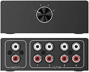 RL Audio Selector Audio Switcher, Speaker Switch, Audio Switch Box, AB Switcher Selector, Bi-Directional (RL 1In-4Out/4In-1Out) RL Audio Selector Audio Switcher, Speaker Switch, Audio Switch Box, AB Switcher Selector, Bi-Directional (RL 1In-4Out/4In-1Out)