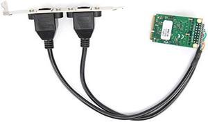 Mini PCI E Ethernet Network Card, 10/100/1000Mbps Mini PCIe Dual RJ45 Port Gigabit Ethernet Network Card Chipset for Intel 82583V for Windows for Linux