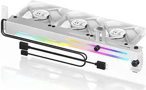 AsiaHorse Graphics Card Cooler with ARGB 5V 3Pin LED and Three 80mm Fans, RGB LED Graphics Card Holder, GPU Cooler Easy Installation-White AsiaHorse Graphics Card Cooler with ARGB 5V 3Pin LED and Three 80mm Fans, RGB LED Graphics Card Holder, GPU Cooler Easy Installation-White