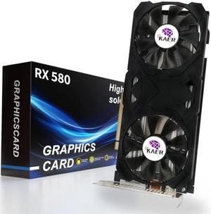 RX 580 Graphics Card, GDDR5 8GB 256Bit PCI Express 3.0 x 16 Dual Fan  Graphics Card, 8K Desktop Gaming Video Card, Computer GPU Support DP, DVI  D, PC