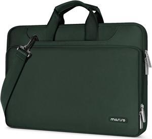 MOSISO 360 Protective Laptop Shoulder Bag Compatible with MacBook Air 15 inch M2 A2941 2023/Pro 16 inch M3 M2 M1 2023-2019, 15-15.6 inch Notebook,Matching Color Sleeve with Belt, Emerald Green