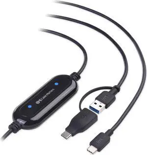 Cable Matters USB C Transfer Cable, USB C Data Transfer Cable in 6.6 ft - Easy Computer Sync Software Key Included, Works with Thunderbolt 4, Compatible with PCMover for Windows 11/10/8/7/Vista/XP