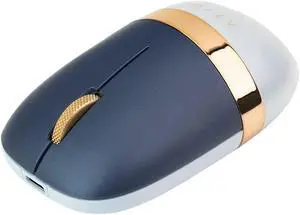 Azio IZO Wireless Bluetooth Mouse with Round Ergonomic Form, Optical Sensor, Adjustable DPI, Rechargeable, PC & Mac - Blue Iris,IM105