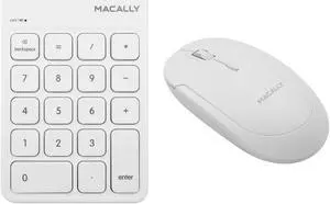 Macally Wireless Bluetooth Numeric Keypad and Wireless Bluetooth Mouse for Mac and PC, Calculate Efficiently