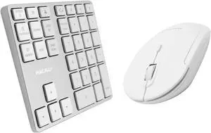 Macally Wireless Number Pad for Mac & PC and a Wireless Bluetooth Mouse, Work with Numbers More Efficiently