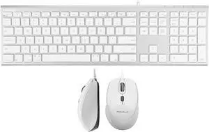 Macally USB C Wired Mouse and an Ultra Slim USB C Wired Keyboard, Simplistic Accessories for New MacBooks