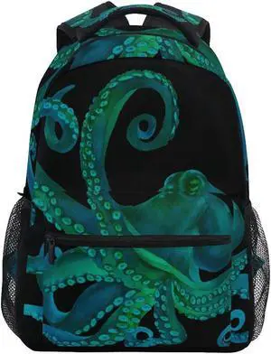 ALAZA Watercolor Octopus Large Backpack for Kids Boys Girls Student Personalized Laptop iPad Tablet Travel School Bag with Multiple Pockets