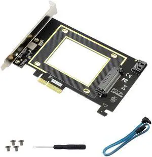 U.2 to PCIE Expansion CardSFF 8639 to PCIE 3.0 x4 Riser Card,PCI-E 3.0 X4 SATA Adapter,for 2.5" U.2 NVME SSD and 2.5" SATA SSD.
