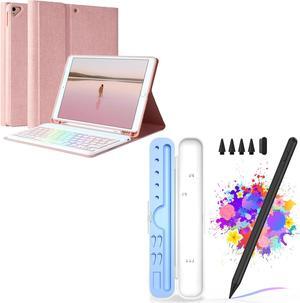 New iPad 9th Generation Keyboard Case 10.2"(2021)/8th Gen/7th Gen Bundle with Stylus Pen for iPad, Apple Pencil for iPad 9th&10th Generation