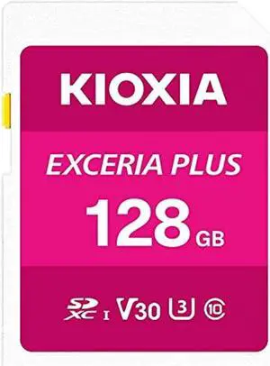 Kioxia 128GB Exceria Plus SD Memory Card SDXC UHS-I U3 Class 10 V30 4K Video Recording LNPL1M128GG4