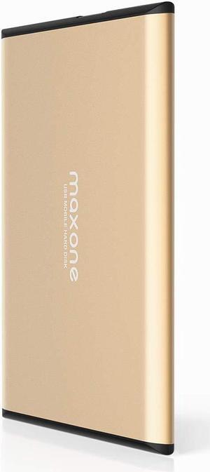 Maxone 500GB Ultra Slim Portable External Hard Drive HDD USB 3.0 for PC, Mac, Laptop, PS4, Xbox one - Gold