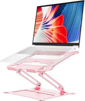 Urmust Laptop Notebook Stand Holder Adjustable Ultrabook Stand Riser Portable Compatible with MacBook Air Pro HP Dell XPS Lenovo All laptops 10-15.6"(Rose Gold)
