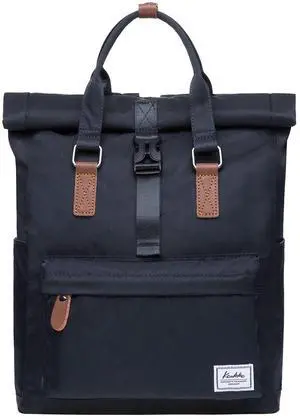 KAUKKO Stylish Oxford Fabric Backpack Travel Rucksack lightweight Hiking Bag Satchel (47black)