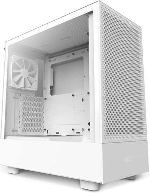NZXT H5 Flow RGB Compact ATX Mid-Tower PC Gaming Case - CC-H51FW-R1 - High Airflow Perforated Front Panel - Tempered Glass Side Panel - Cable Management - 2 x F140 RGB Core Fans - White