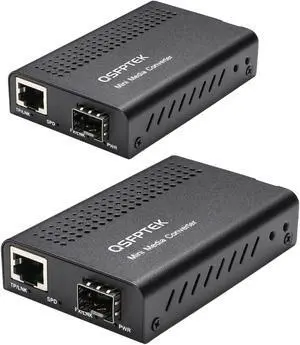 10G Mini Media Coverter, 10 Gigabit Fiber to 10Gb Copper UTP Media Converter, Mini Unmanaged 1x 100M/1G/2.5G/5G/10GBase-T RJ45 to 1x 10GBase-X SFP+ Slot 10Gigabit Ethernet Media Converter - 2pcs