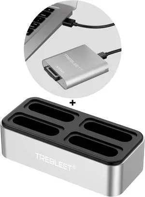 XQD Card Reader & TREBLEET Workflow Station, Mini Portable Aluminum External Case, USB 3.0 5Gbps, Support Android/Windows/Mac OS